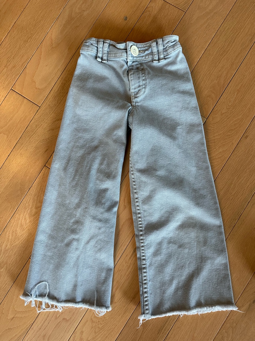 Zara Marine Denim Jeans Light Gray Girls Size 6 Wide Leg